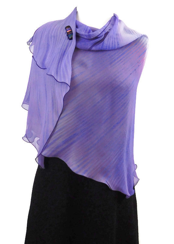 Refined Purple Silk Chiffon Wrap