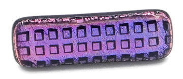 Pink-Blue Squares Dichroic Fused Glass Scarf Magnet | Lapel Pin | Brooch