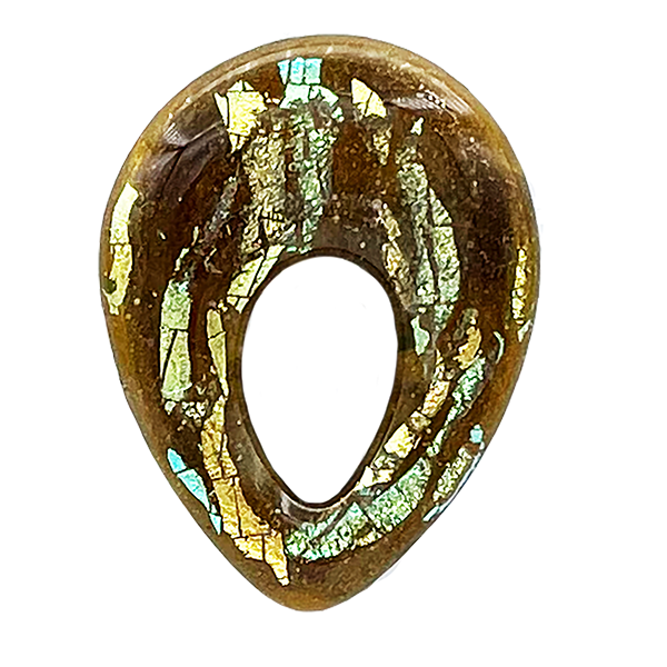 Magnetic Bronze-Gold Pattern Dichroic Glass Raindrop Eyeglass Holder