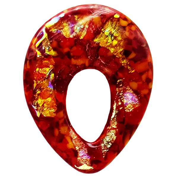 Magnetic Orange-Gold Dichroic Glass Raindrop Eyeglass Holder