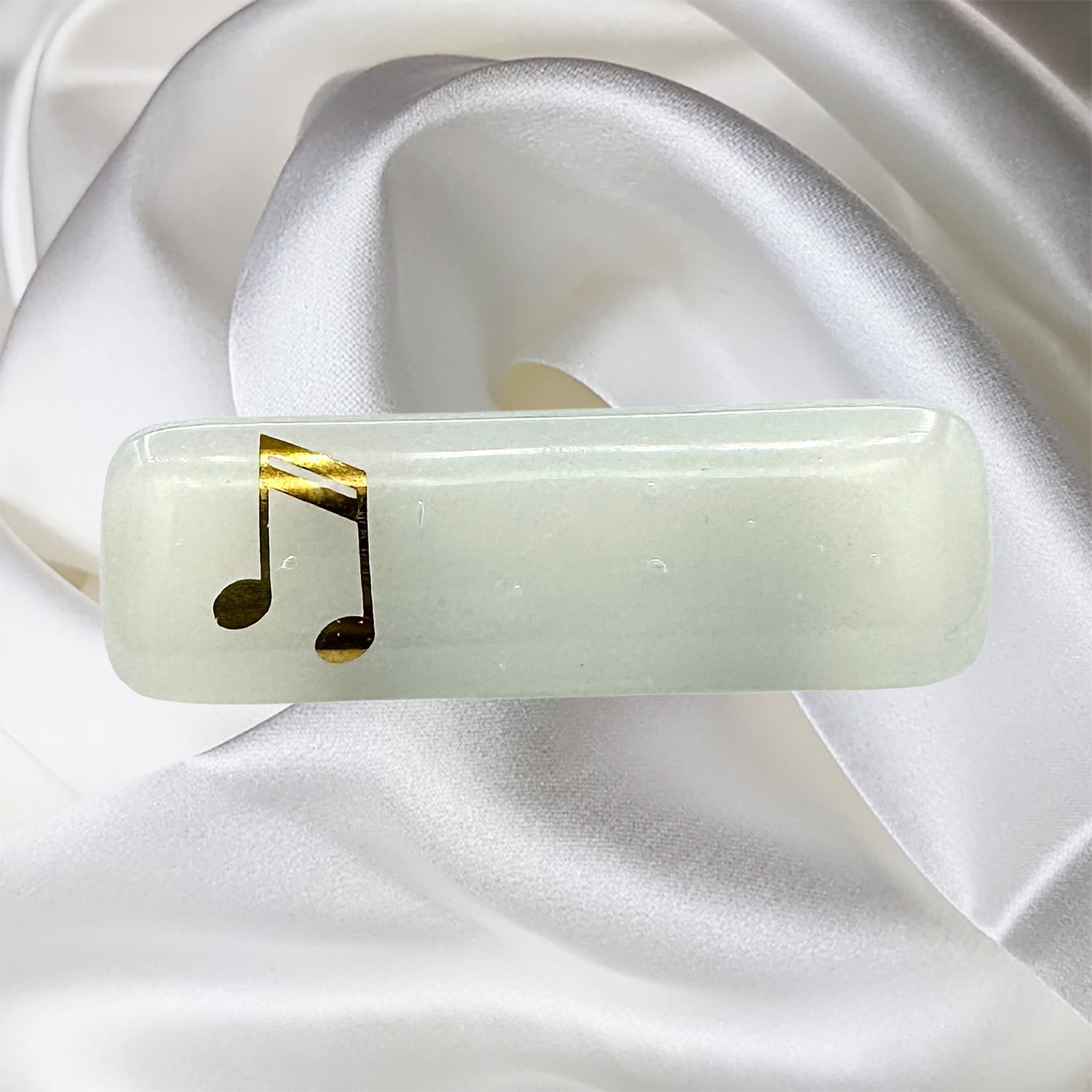 White and Gold 16th Note Music Scarf Magnet | Lapel Pin