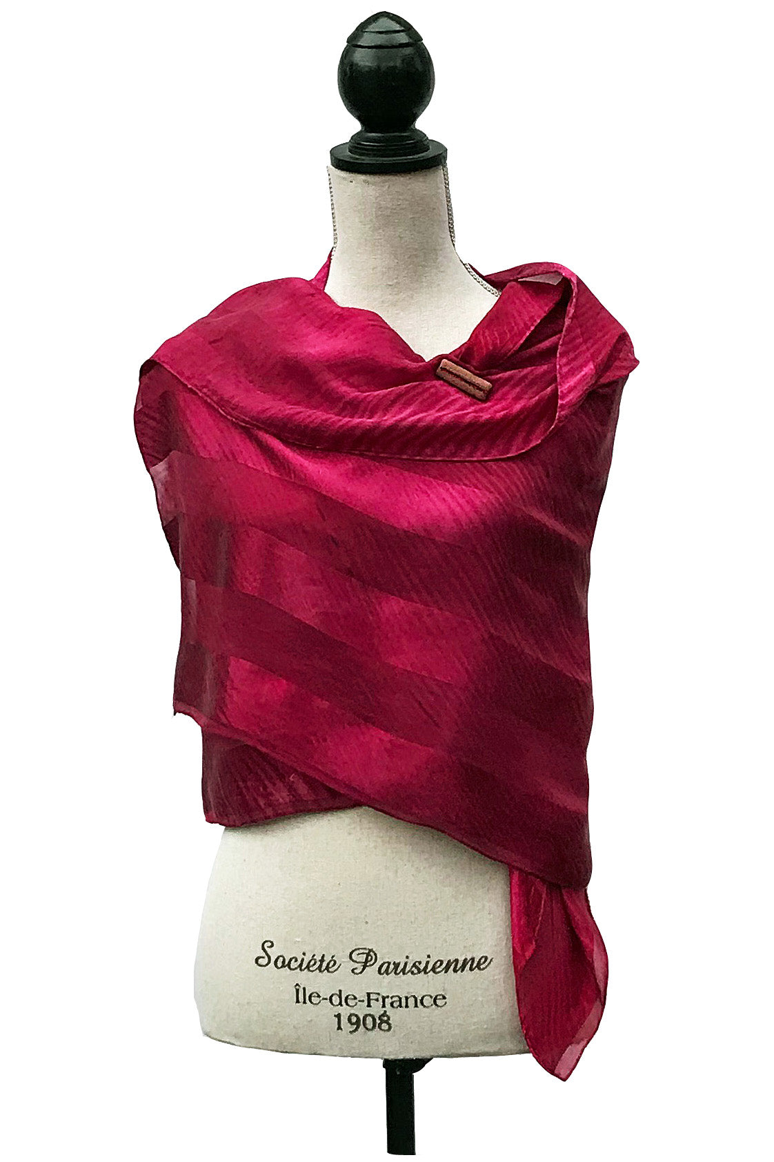 Exquisite Bordeaux Silk Wrap | Shawl