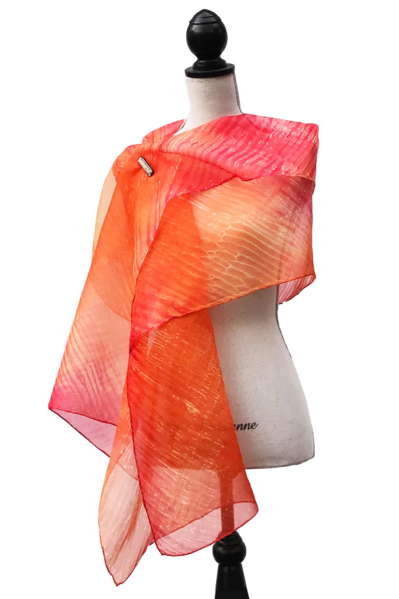 Smashing Orange and Red Silk Wrap | Shawl