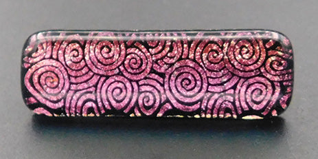 Pink And Black Dichroic Fused Glass Scarf Magnet | Lapel Pin | Brooch