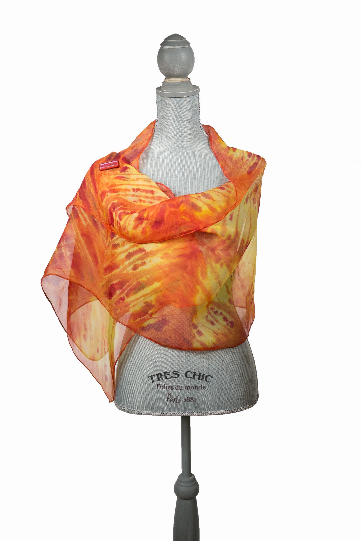 Eye-Catching Red and Yellow Silk Wrap