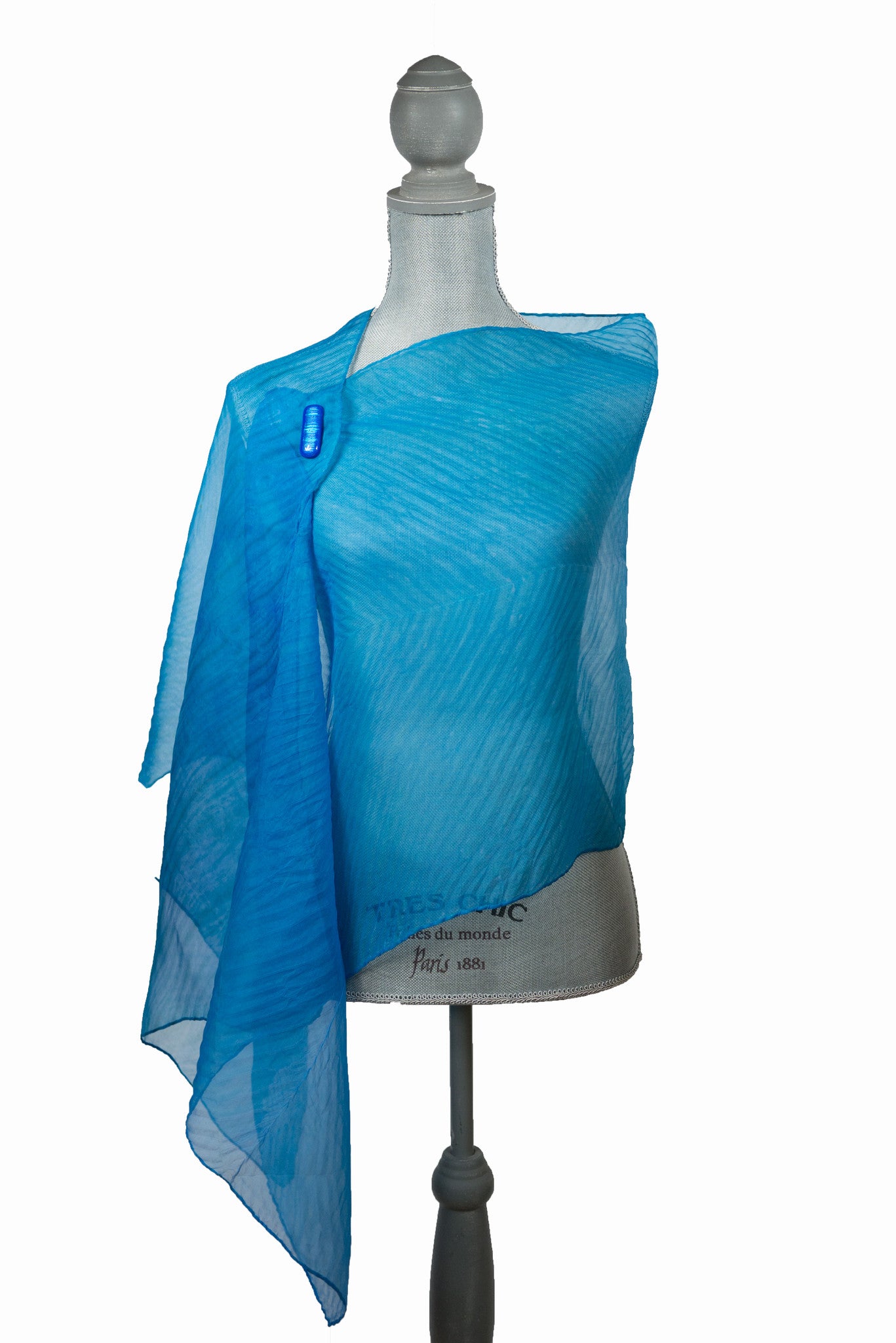 Exquisite Turquoise Silk Wrap | Shawl