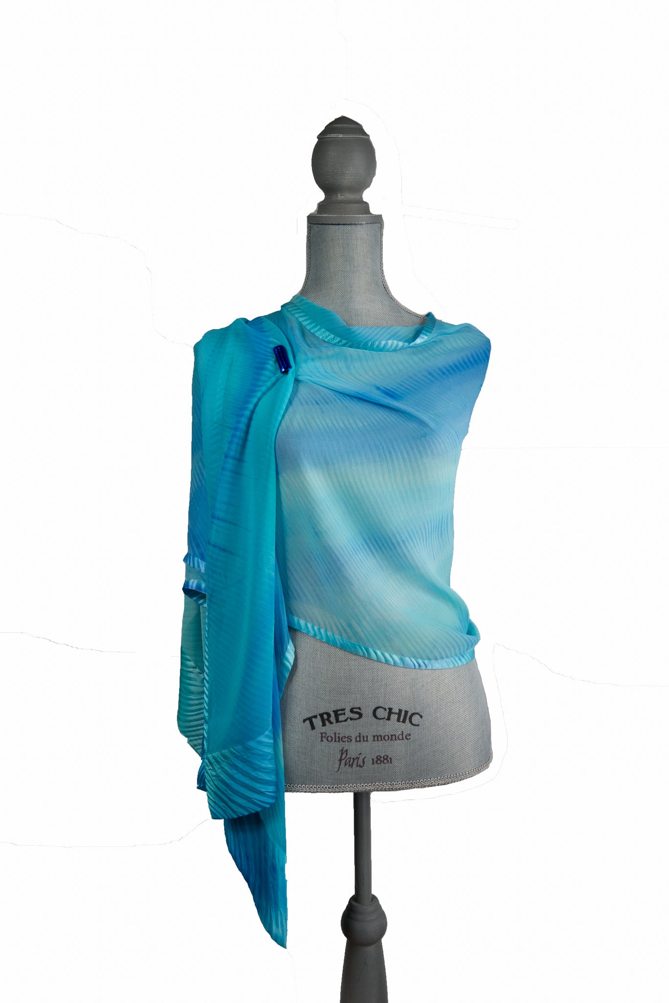 Whimsical Turquoise Silk Wrap | Shawl