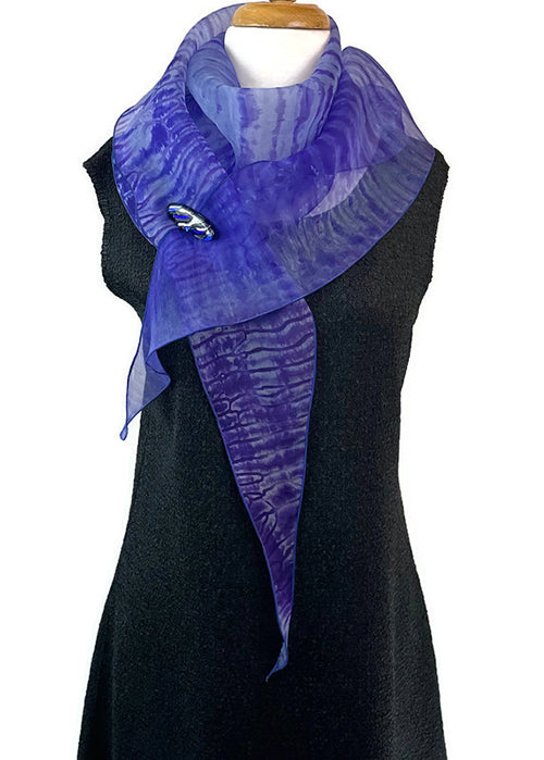 Elegant Purple Silk Organza Wrap | Shawl